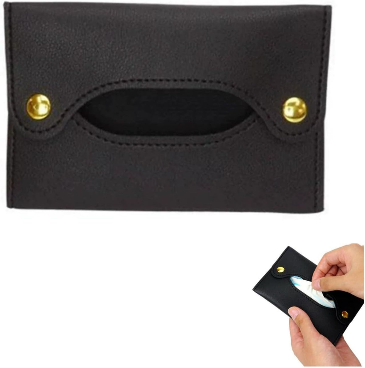 Purple Pocket Tissue Holder - Tissue Holder | Travel Pouch for Tissue | Pocket Paper Towel | Tissue Bag Holder | Paper Towel Pu Leather Case | Paper Box Bag | Tissue Storage Bag (Purple)