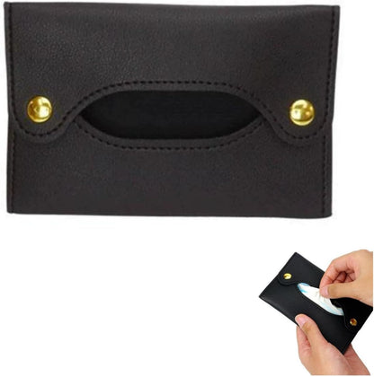 Purple Pocket Tissue Holder - Tissue Holder | Travel Pouch for Tissue | Pocket Paper Towel | Tissue Bag Holder | Paper Towel Pu Leather Case | Paper Box Bag | Tissue Storage Bag (Purple)