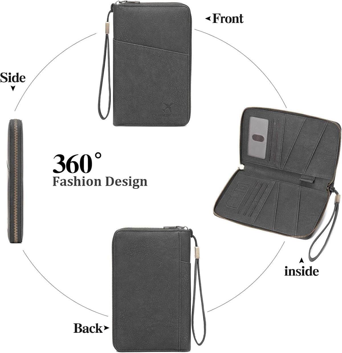 Leather RFID Blocking Passport Holder Travel Wallet, Passport Cover/Travel Wallet for Women/Men with