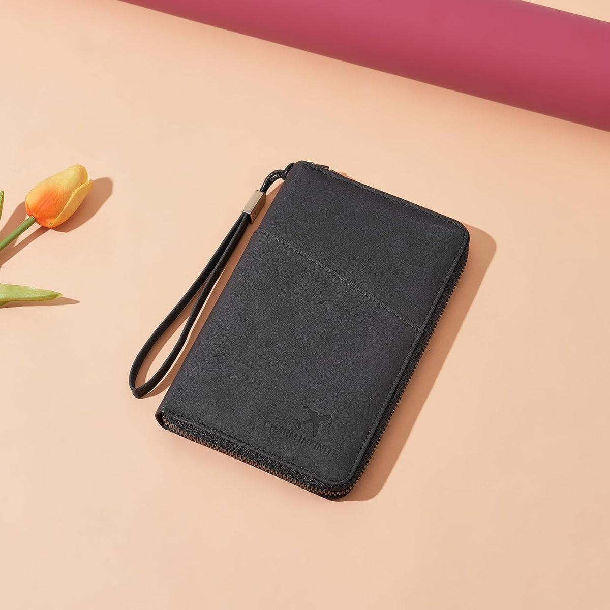 Leather RFID Blocking Passport Holder Travel Wallet, Passport Cover/Travel Wallet for Women/Men with