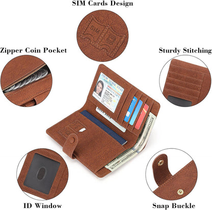 Leather RFID Blocking Passport Holder Travel Wallet, Passport Cover/Travel Wallet for Women/Men with