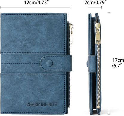 Leather RFID Blocking Passport Holder Travel Wallet, Passport Cover/Travel Wallet for Women/Men with