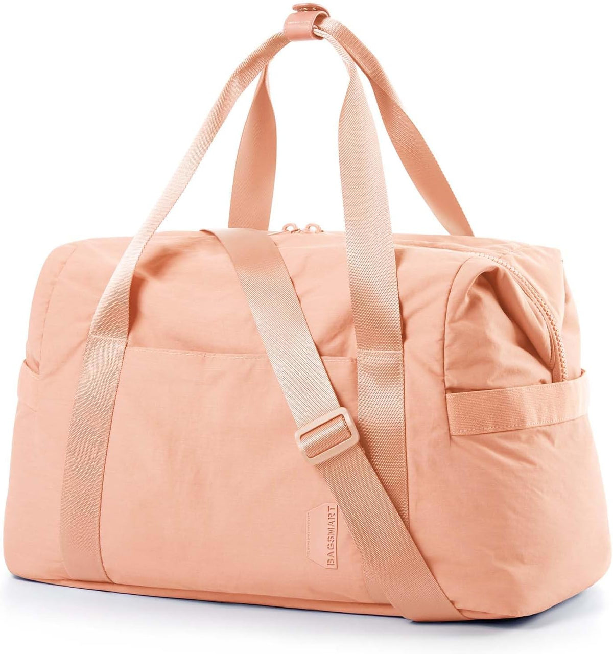 Gym Bag for Women, Carry on Weekender Overnight Bag, Travel Duffel Bags with Trolley Sleeve, Personal Item Travel Bag Tote Bag Workout Dance Bag, Beige-M