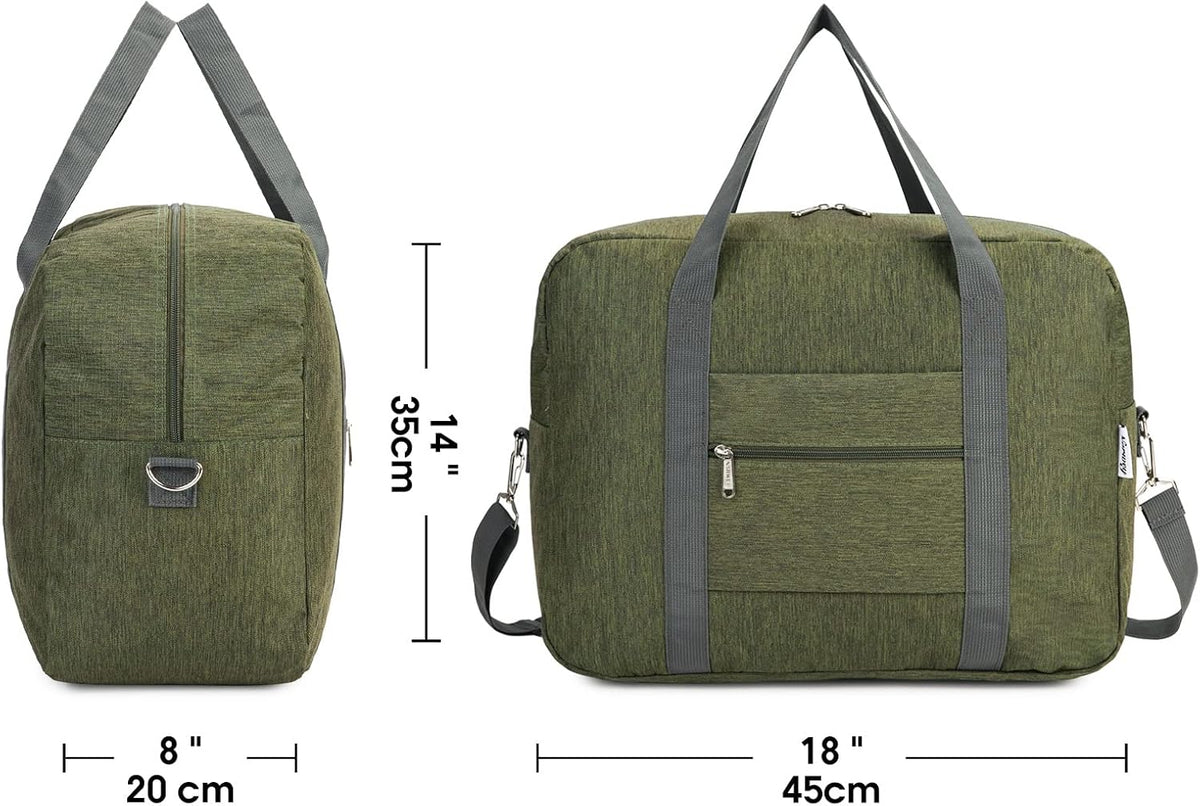 Carry on Luggage 22x14x9 Airline Approved Foldable Duffle Bag for Travel Packable Duffel Bag for Traveling Airplane for Women and Men 40L (Black (With Shoulder Strap))
