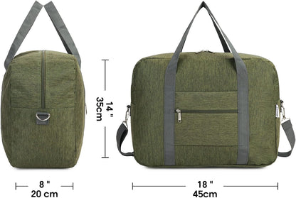 Carry on Luggage 22x14x9 Airline Approved Foldable Duffle Bag for Travel Packable Duffel Bag for Traveling Airplane for Women and Men 40L (Black (With Shoulder Strap))
