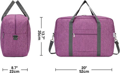 Carry on Luggage 22x14x9 Airline Approved Foldable Duffle Bag for Travel Packable Duffel Bag for Traveling Airplane for Women and Men 40L (Black (With Shoulder Strap))