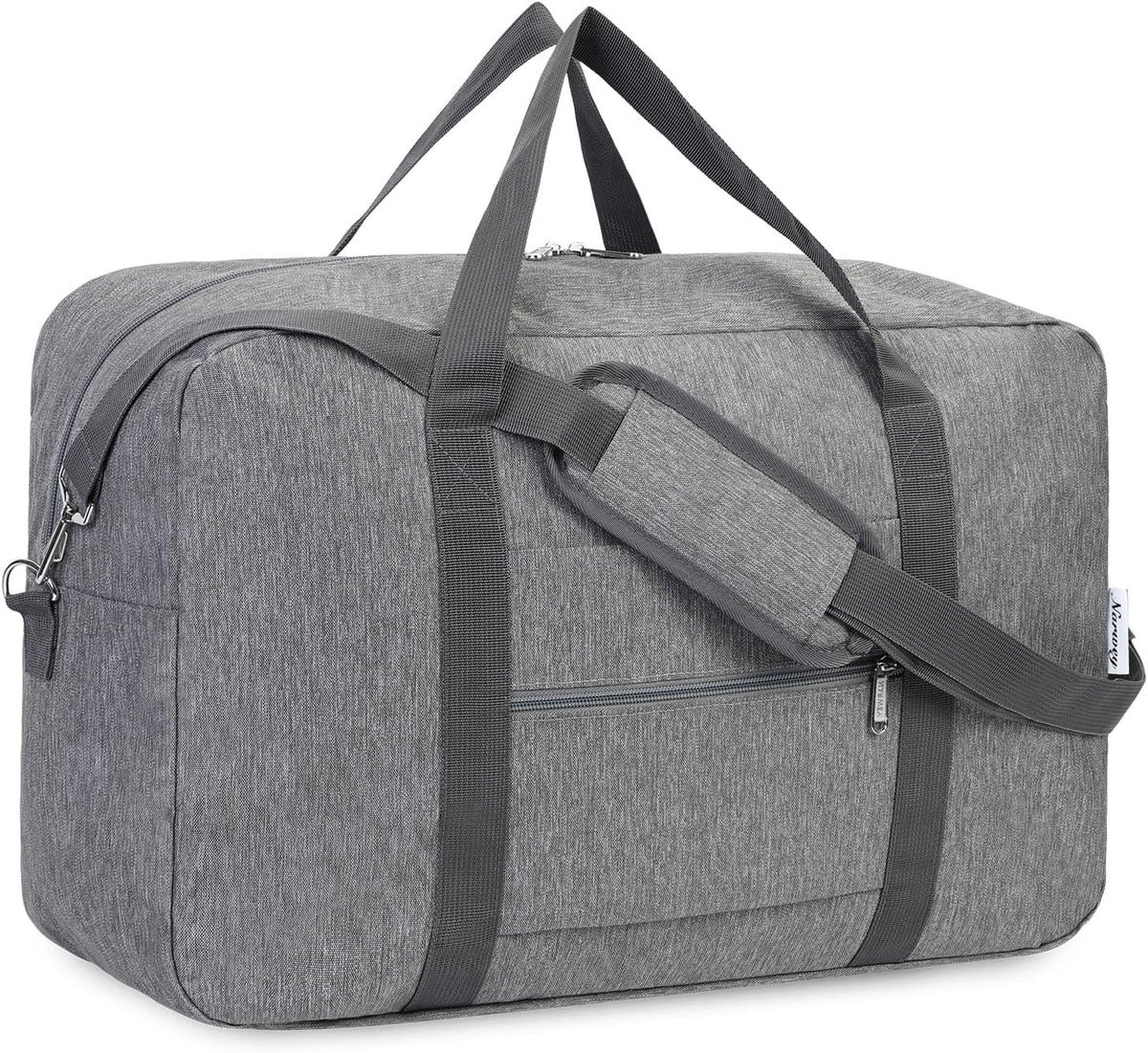 Carry on Luggage 22x14x9 Airline Approved Foldable Duffle Bag for Travel Packable Duffel Bag for Traveling Airplane for Women and Men 40L (Black (With Shoulder Strap))