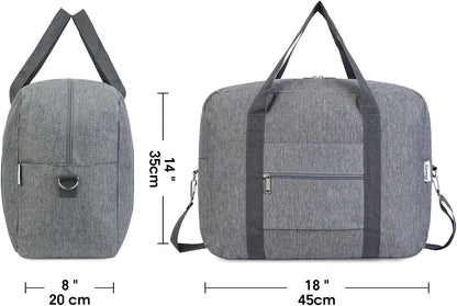 Carry on Luggage 22x14x9 Airline Approved Foldable Duffle Bag for Travel Packable Duffel Bag for Traveling Airplane for Women and Men 40L (Black (With Shoulder Strap))