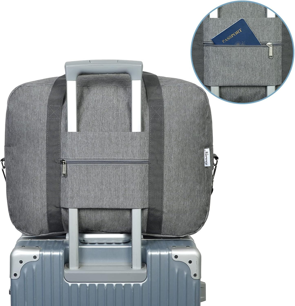 Carry on Luggage 22x14x9 Airline Approved Foldable Duffle Bag for Travel Packable Duffel Bag for Traveling Airplane for Women and Men 40L (Black (With Shoulder Strap))