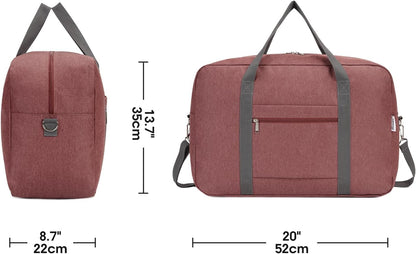 Carry on Luggage 22x14x9 Airline Approved Foldable Duffle Bag for Travel Packable Duffel Bag for Traveling Airplane for Women and Men 40L (Black (With Shoulder Strap))