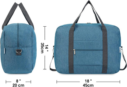 Carry on Luggage 22x14x9 Airline Approved Foldable Duffle Bag for Travel Packable Duffel Bag for Traveling Airplane for Women and Men 40L (Black (With Shoulder Strap))