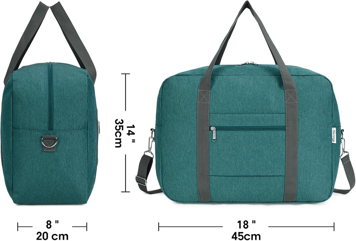 Carry on Luggage 22x14x9 Airline Approved Foldable Duffle Bag for Travel Packable Duffel Bag for Traveling Airplane for Women and Men 40L (Black (With Shoulder Strap))