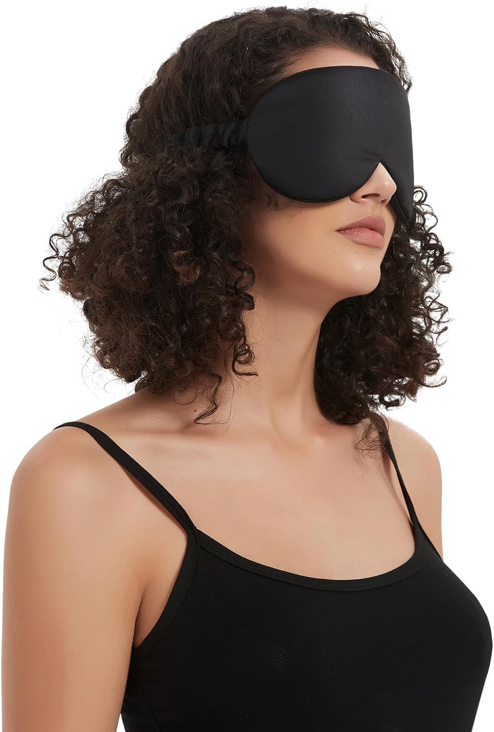 Sleep Mask Silk Eye Cover with Shaped Pad, Machine Washable