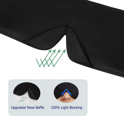 Sleep Mask Silk Eye Cover with Shaped Pad, Machine Washable