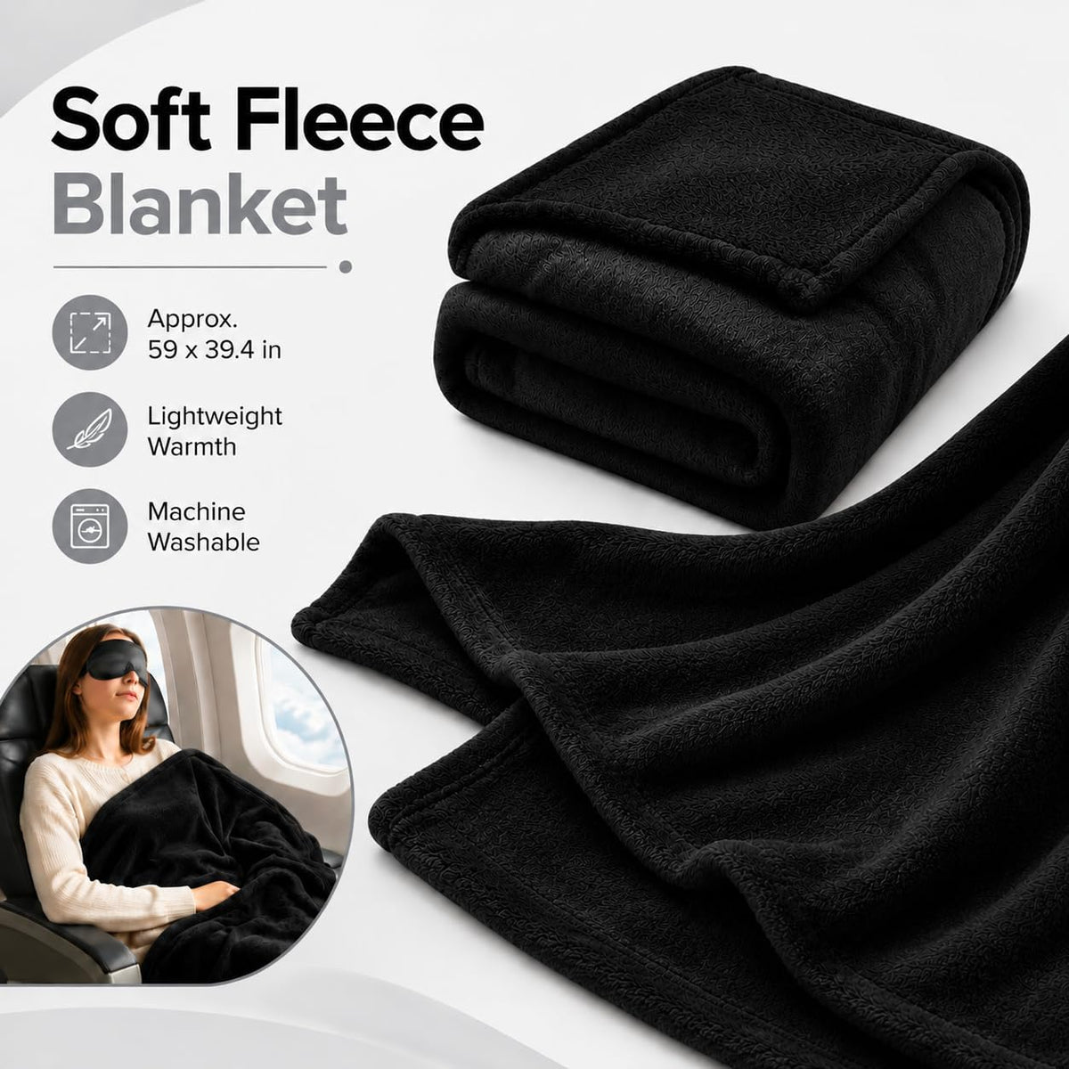 Travel Pillow and Blanket Set - Foot Hammock Rest Airplane Essentials, Pink