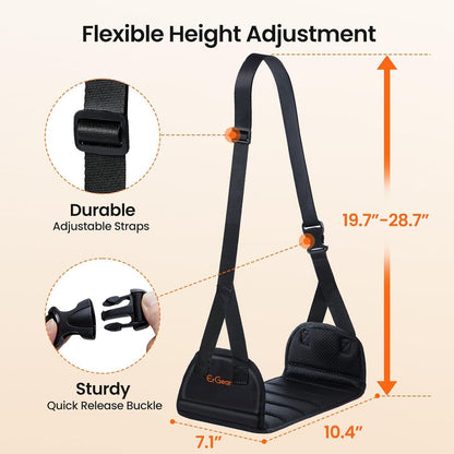 Airplane Foot Hammock with Wide Hardboard Support, Foot Hammock for Plane Travel with Extended Adjustment Strap, Portable Airplane Foot Rest Travel Essentials for Long Flight