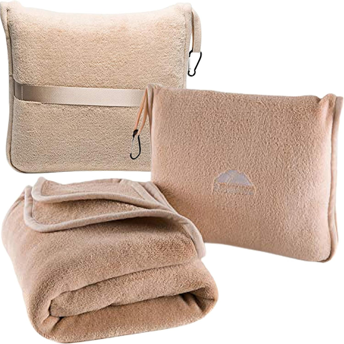 Premium Soft Travel Blanket Pillow Airplane Compact - Navy Blue