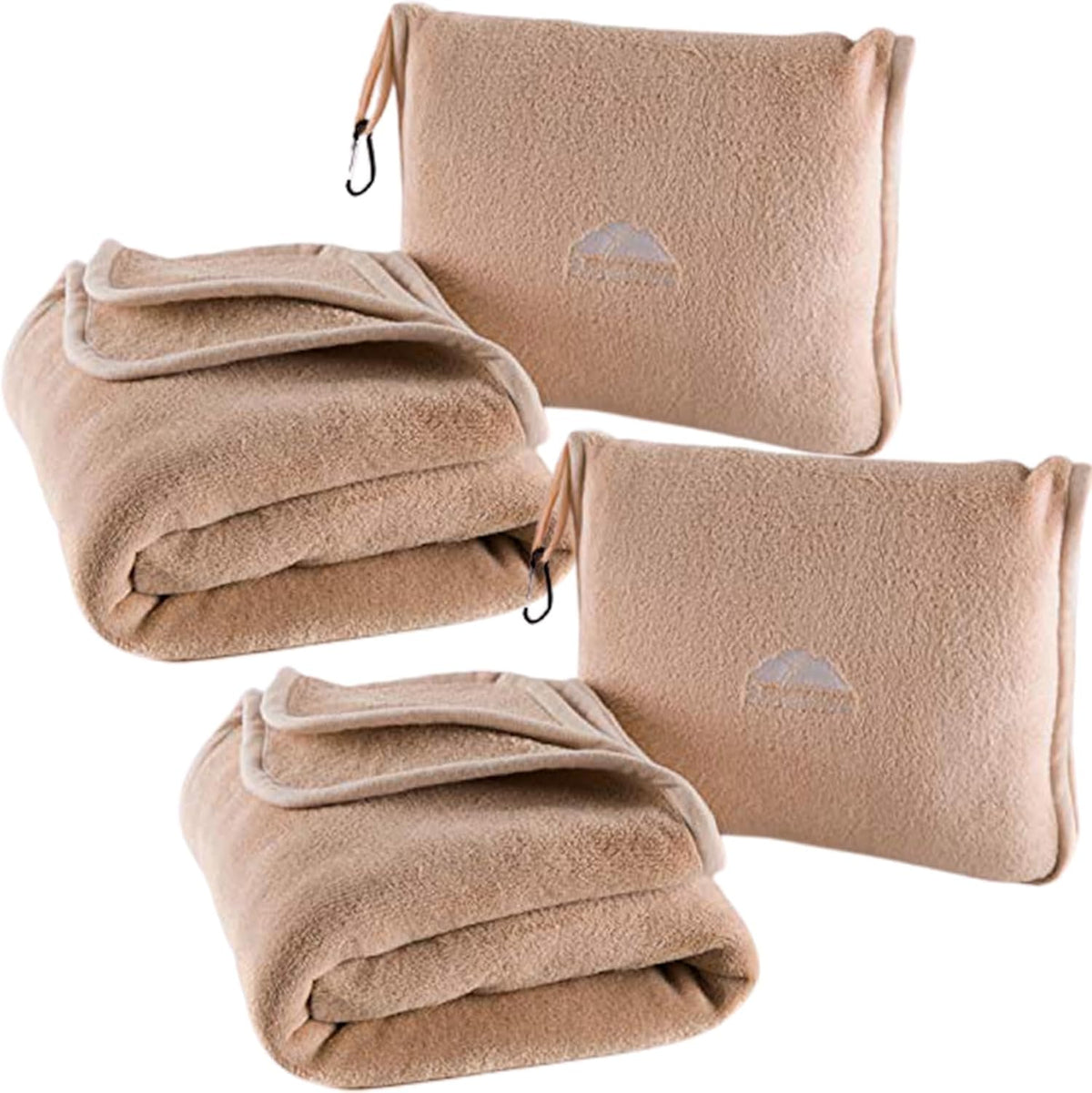 Premium Soft Travel Blanket Pillow Airplane Compact - Navy Blue