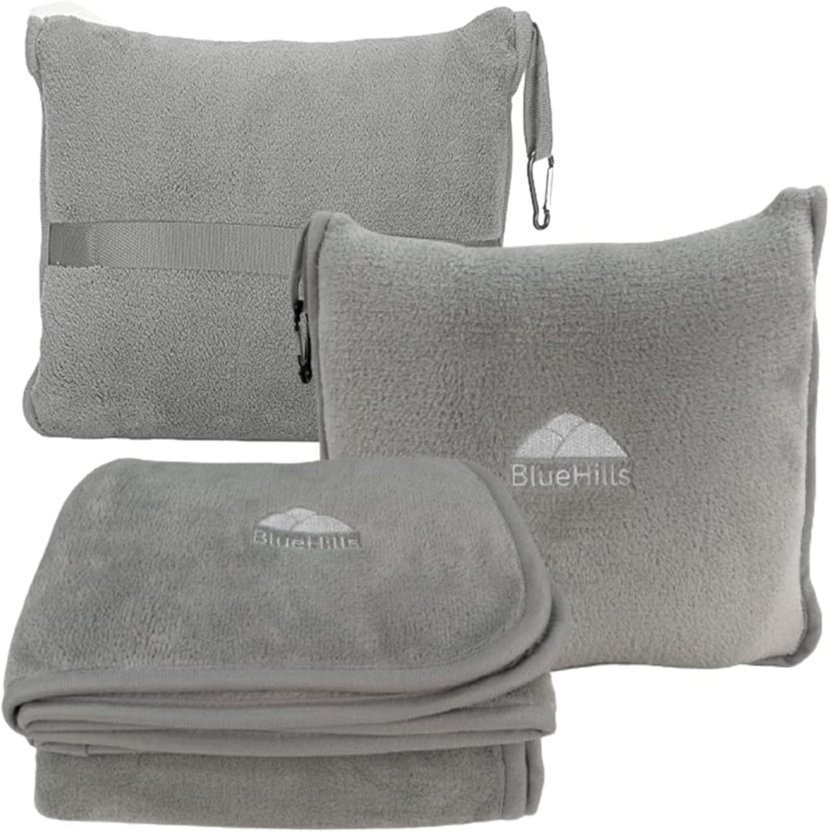 Premium Soft Travel Blanket Pillow Airplane Compact - Navy Blue