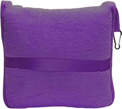 Premium Soft Travel Blanket Pillow Airplane Compact - Navy Blue