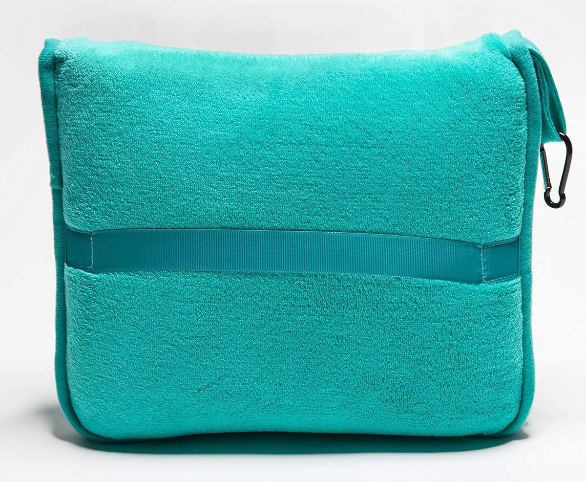 Premium Soft Travel Blanket Pillow Airplane Compact - Navy Blue