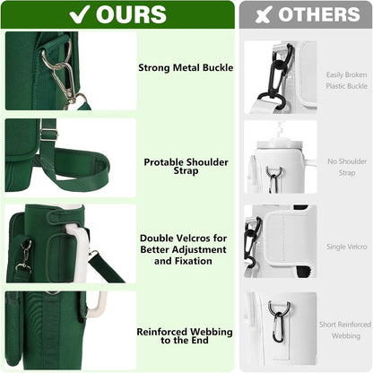 Water Bottle Carrier Bag with Phone Pocket Compatible with Stanley/Meoky 40 oz Tumbler with Handle,Water Bottle Holder Pouch with Adjustable Strap Compatible with Stanley Cup Accessories