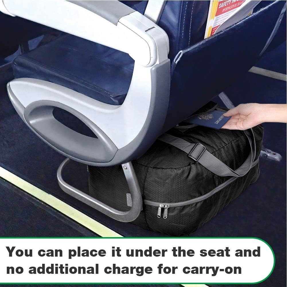 Foldable Personal Item Travel Bag, Carry on Duffle Bag