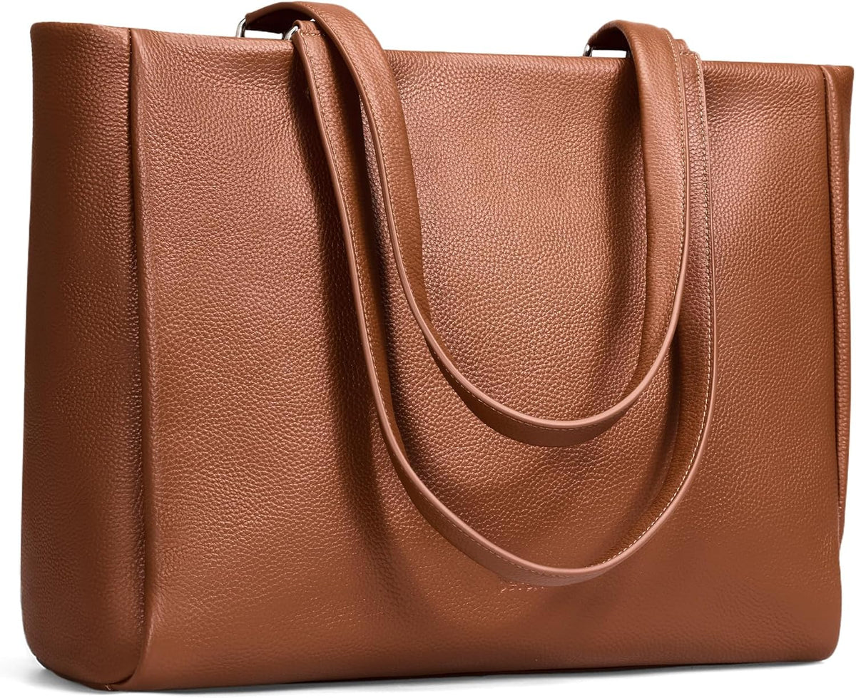 Genuine Leather Work Tote Bag for Women with 15" Compartment