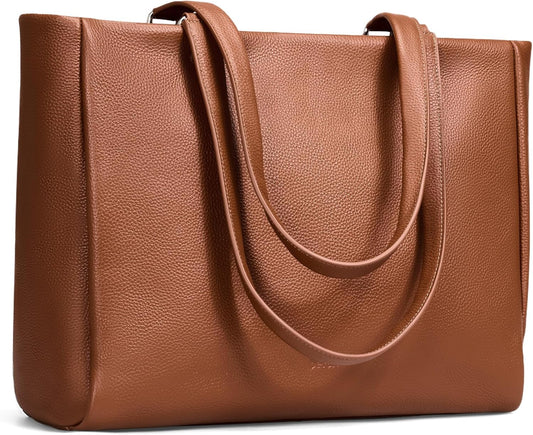 Genuine Leather Work Tote Bag for Women with 15" Compartment