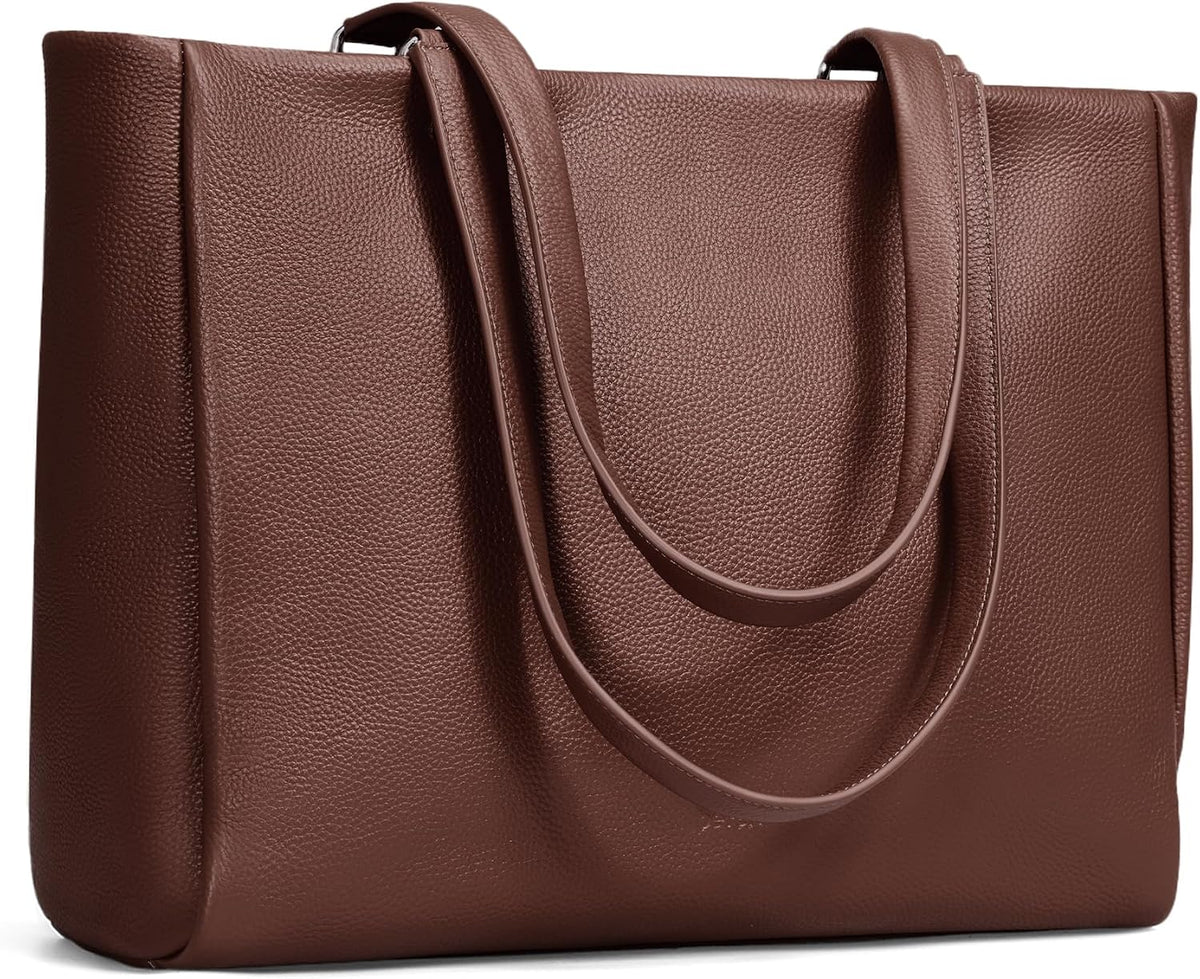 Genuine Leather Work Tote Bag for Women with 15" Compartment