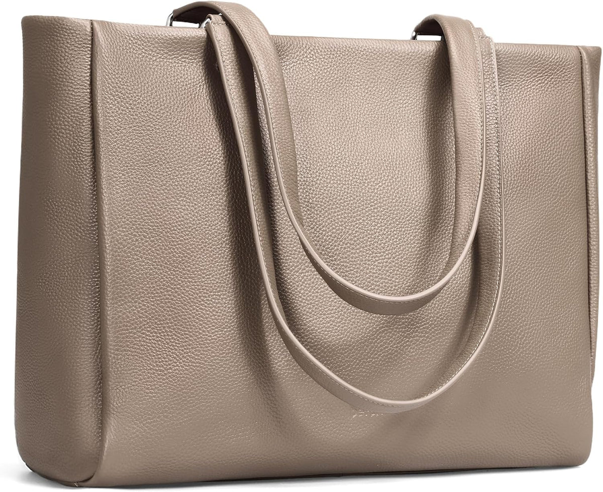 Genuine Leather Work Tote Bag for Women with 15" Compartment