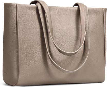 Genuine Leather Work Tote Bag for Women with 15" Compartment