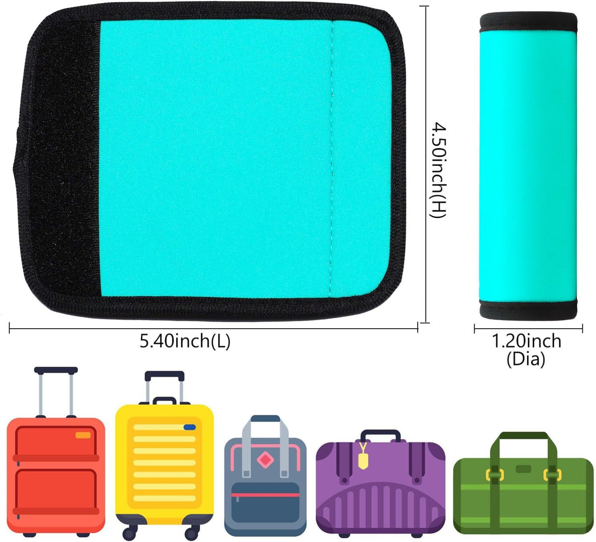 Luggage Handle Wrap 6 Pack-Neoprene Luggage Handle Wraps for Suitcase/Beach Bag/Backpacks Bright Suitcase Identifiers Travel Accessories for Airplane (6 Colors)