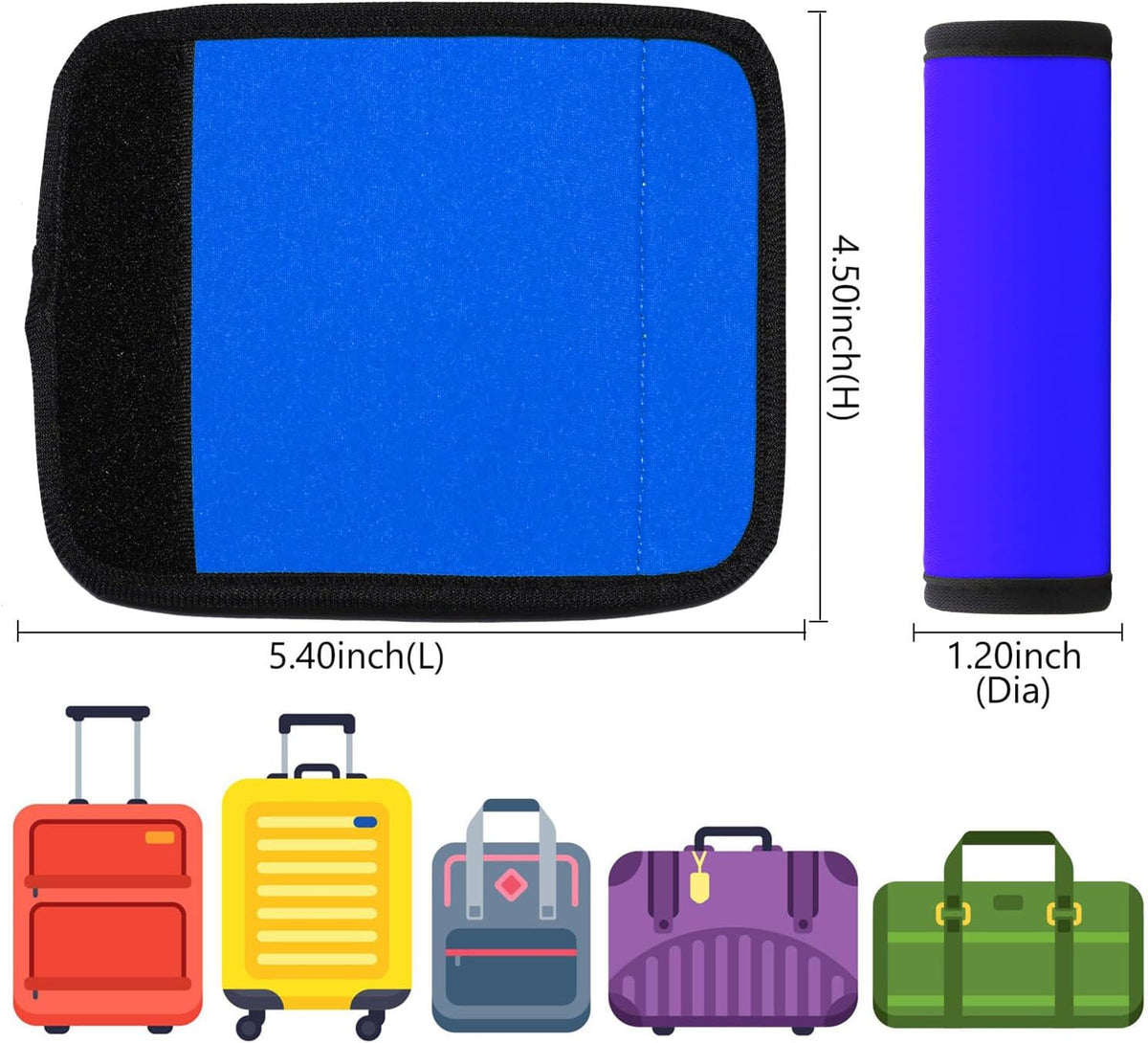 Luggage Handle Wrap 6 Pack-Neoprene Luggage Handle Wraps for Suitcase/Beach Bag/Backpacks Bright Suitcase Identifiers Travel Accessories for Airplane (6 Colors)