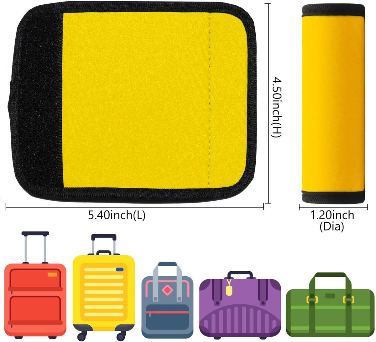 Luggage Handle Wrap 6 Pack-Neoprene Luggage Handle Wraps for Suitcase/Beach Bag/Backpacks Bright Suitcase Identifiers Travel Accessories for Airplane (6 Colors)