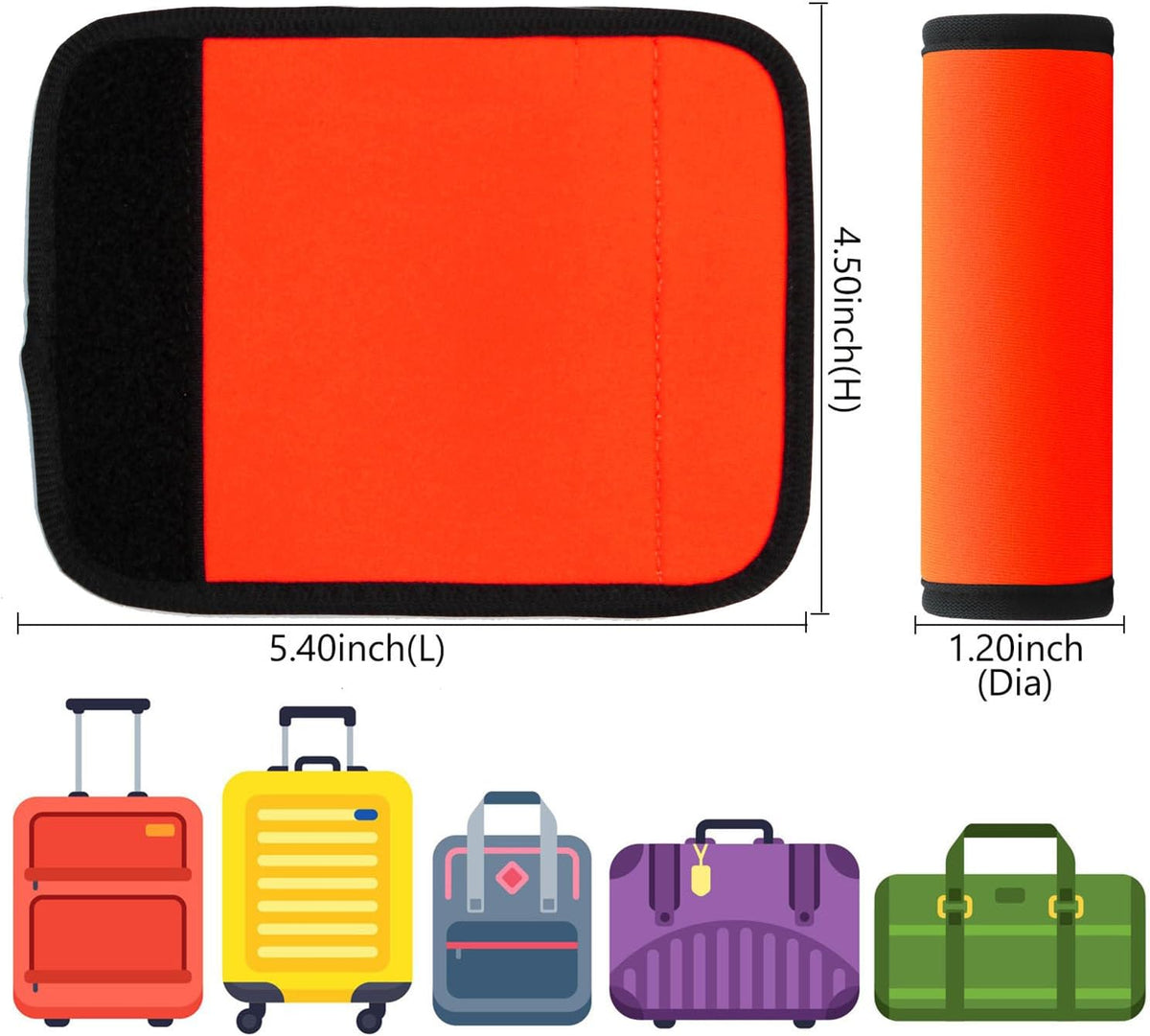 Luggage Handle Wrap 6 Pack-Neoprene Luggage Handle Wraps for Suitcase/Beach Bag/Backpacks Bright Suitcase Identifiers Travel Accessories for Airplane (6 Colors)