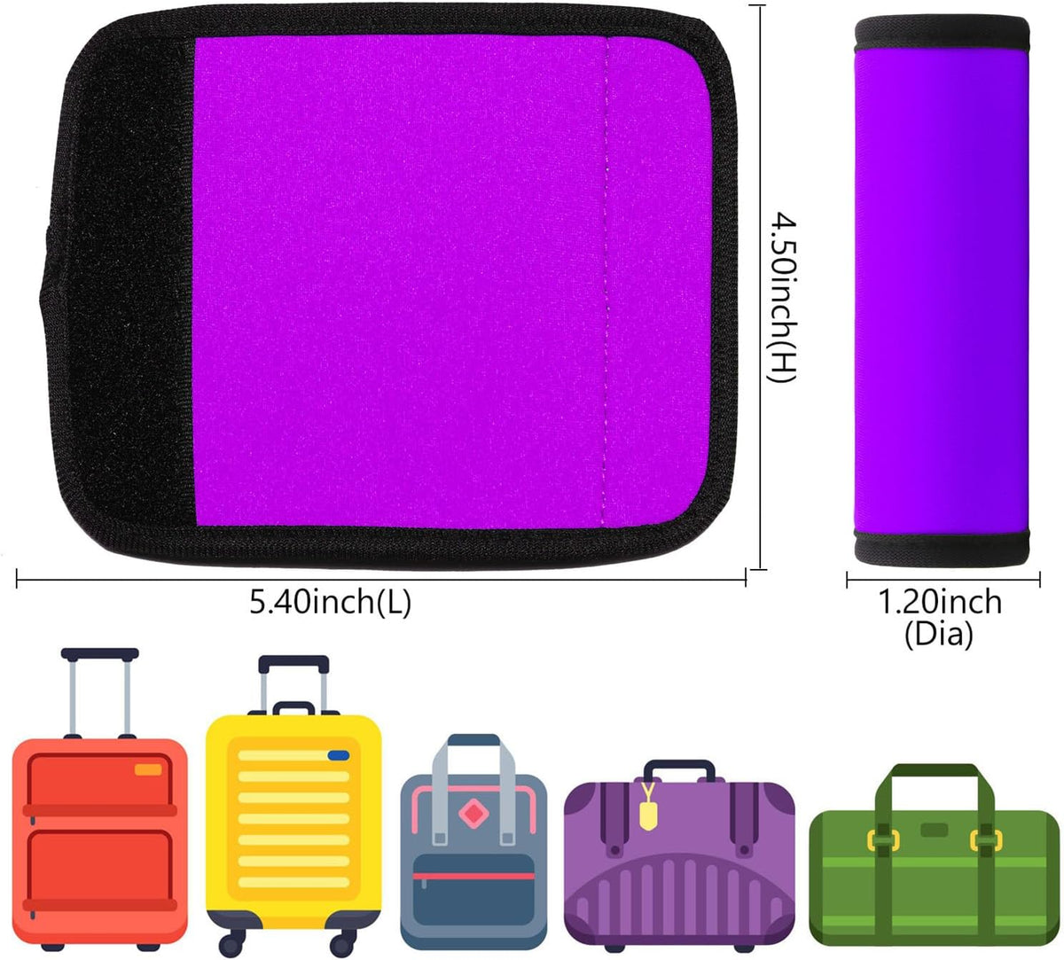 Luggage Handle Wrap 6 Pack-Neoprene Luggage Handle Wraps for Suitcase/Beach Bag/Backpacks Bright Suitcase Identifiers Travel Accessories for Airplane (6 Colors)