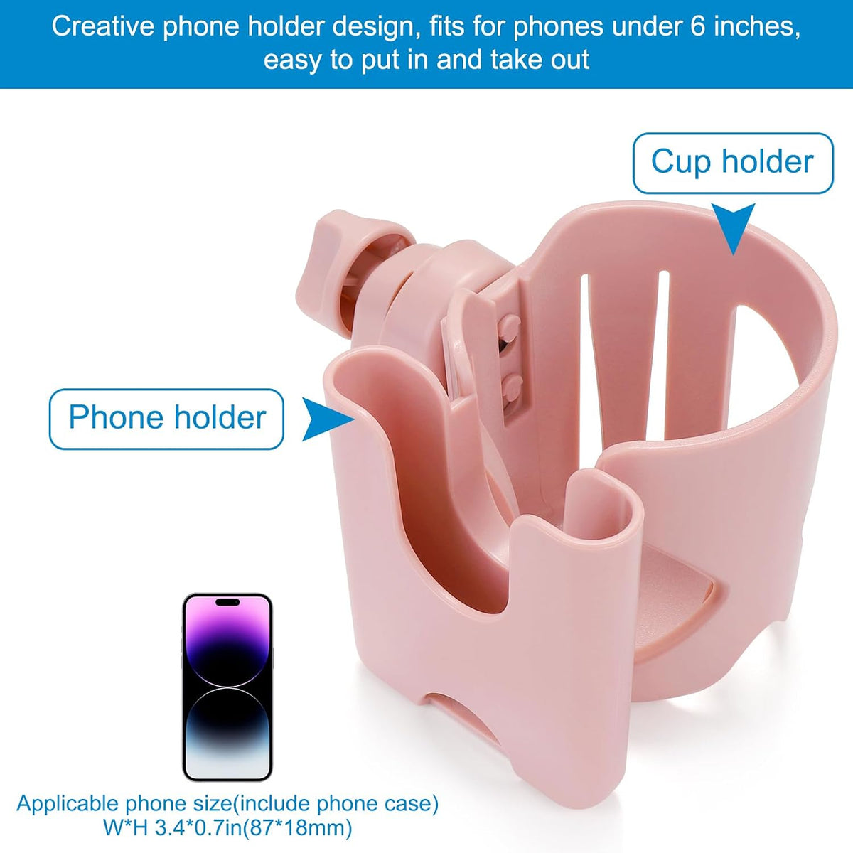 Stroller Cup Holder, Cup Holder for Walker Bike Wheelchair