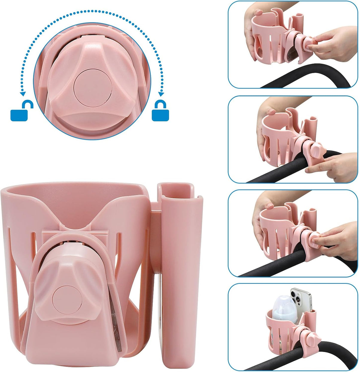 Stroller Cup Holder, Cup Holder for Walker Bike Wheelchair