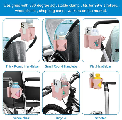 Stroller Cup Holder, Cup Holder for Walker Bike Wheelchair