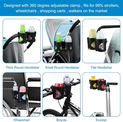 Stroller Cup Holder, Cup Holder for Walker Bike Wheelchair