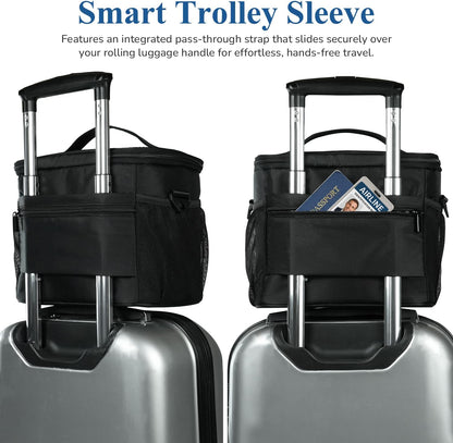 Flight Crew Lunch Bag with Trolley Sleeve, 10L Insulated Cooler