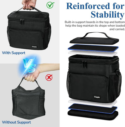 Flight Crew Lunch Bag with Trolley Sleeve, 10L Insulated Cooler