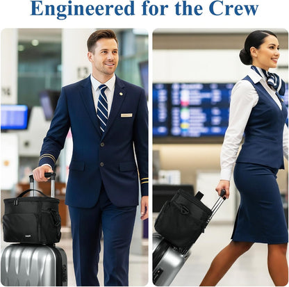 Flight Crew Lunch Bag with Trolley Sleeve, 10L Insulated Cooler