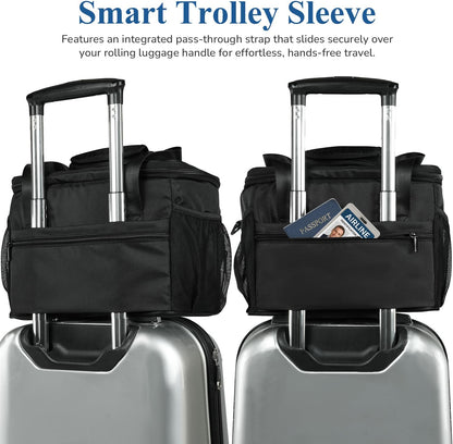 Flight Crew Lunch Bag with Trolley Sleeve, 10L Insulated Cooler