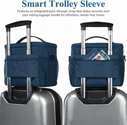 Flight Crew Lunch Bag with Trolley Sleeve, 10L Insulated Cooler