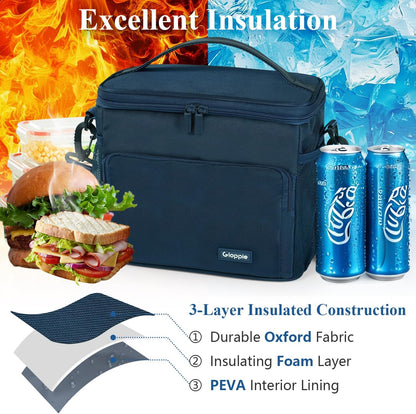 Flight Crew Lunch Bag with Trolley Sleeve, 10L Insulated Cooler