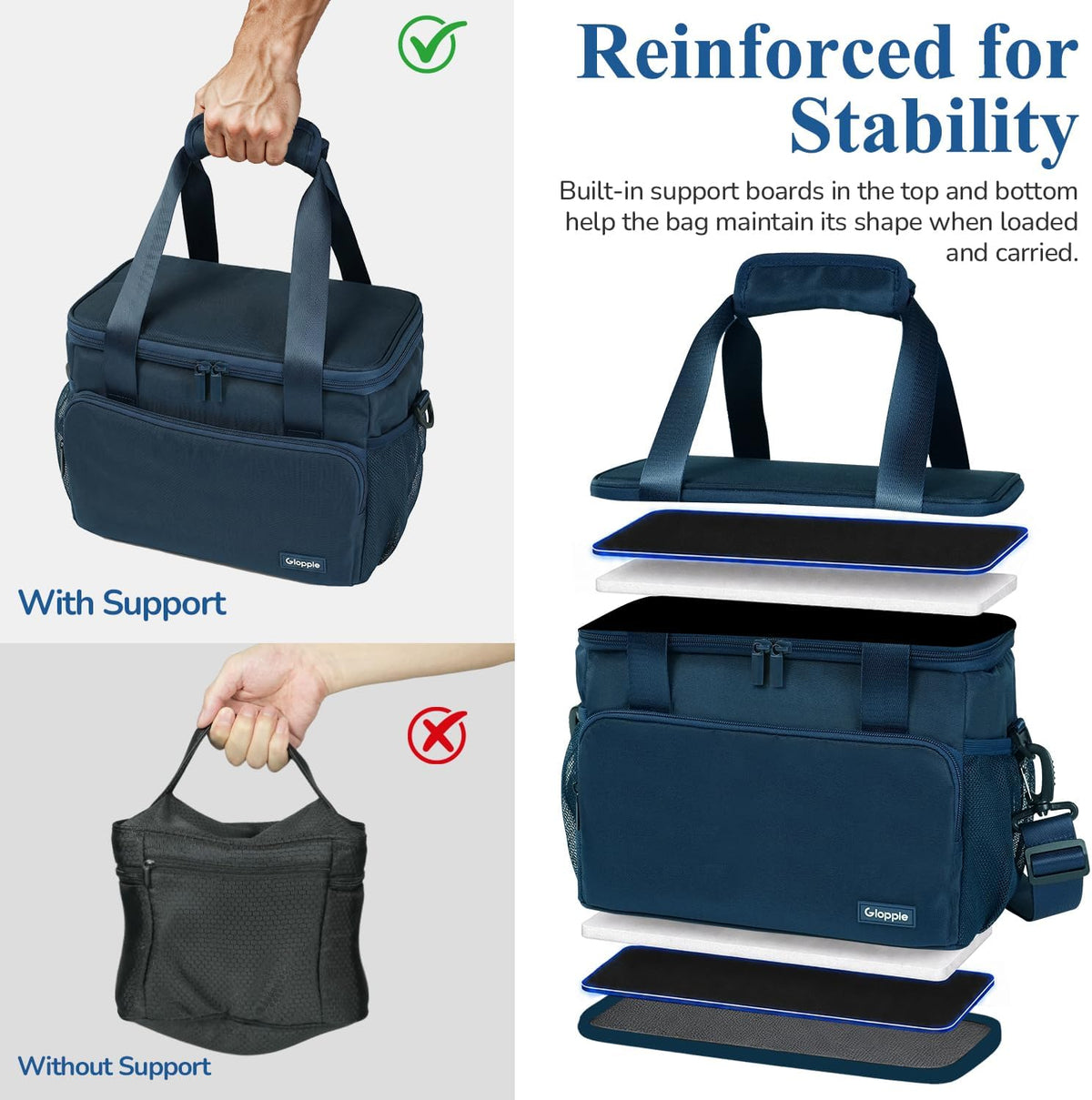 Flight Crew Lunch Bag with Trolley Sleeve, 10L Insulated Cooler