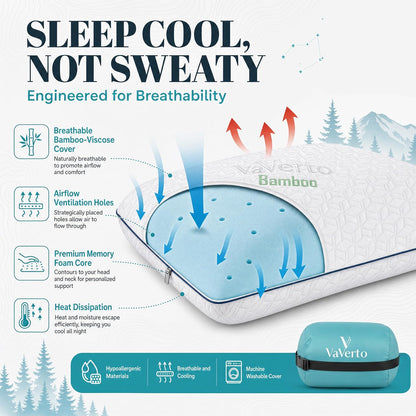 Camping Pillow - Backpacking Memory Foam Travel Pillow 1-Pack