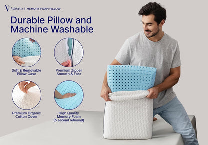 Camping Pillow - Backpacking Memory Foam Travel Pillow 1-Pack
